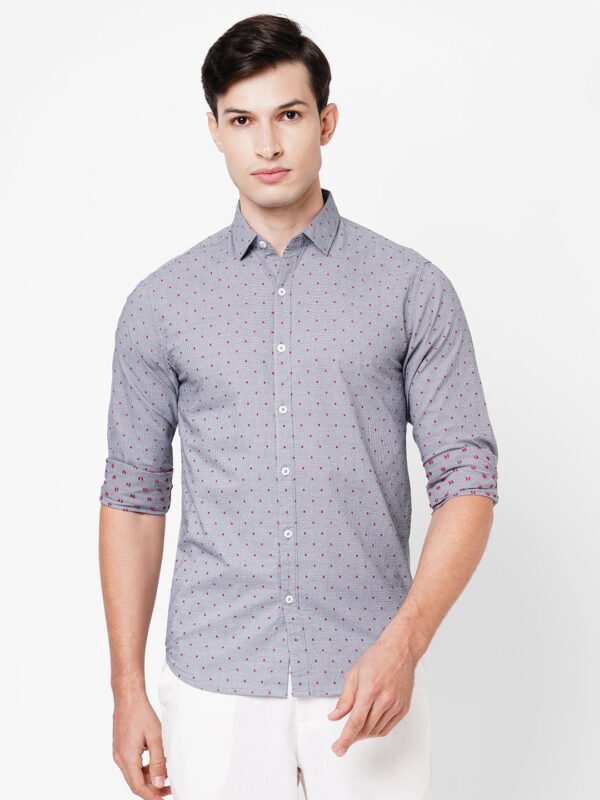 Men's Cotton Grey Slim Fit Shirt