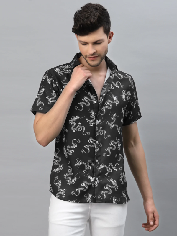 Chandogi Black Dragon Printed Shirt