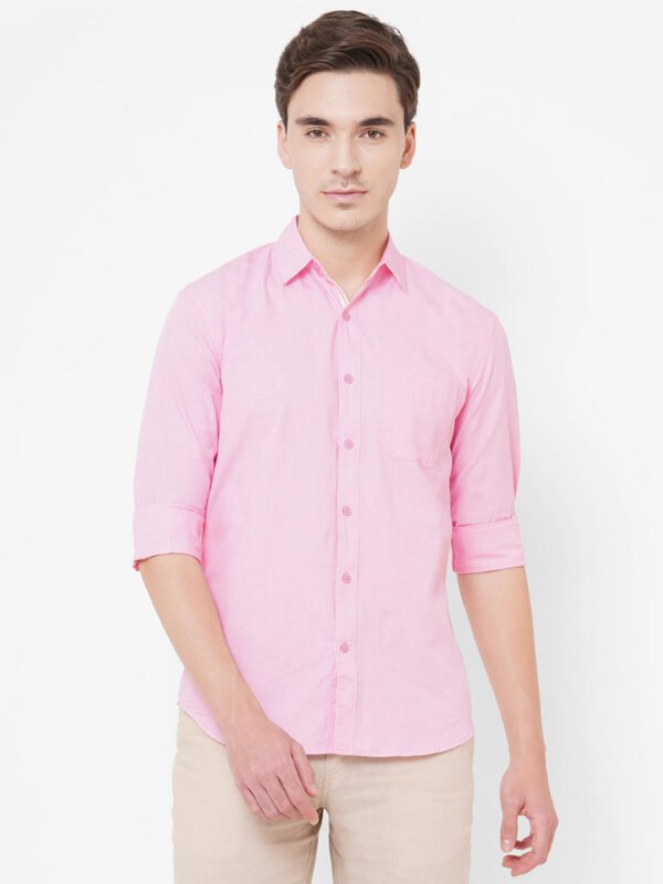 Men's Cotton Pink Regular Fit Shirt