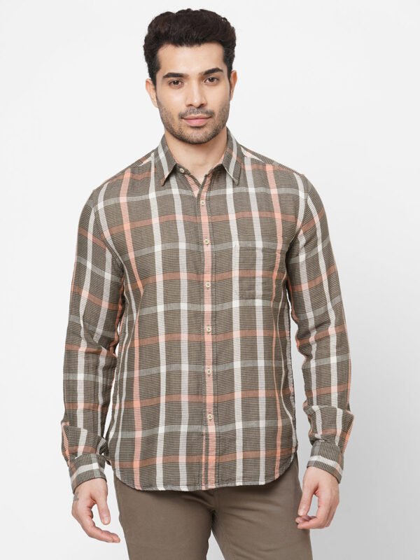 Men's Cotton Brown Regular Fit Shirt