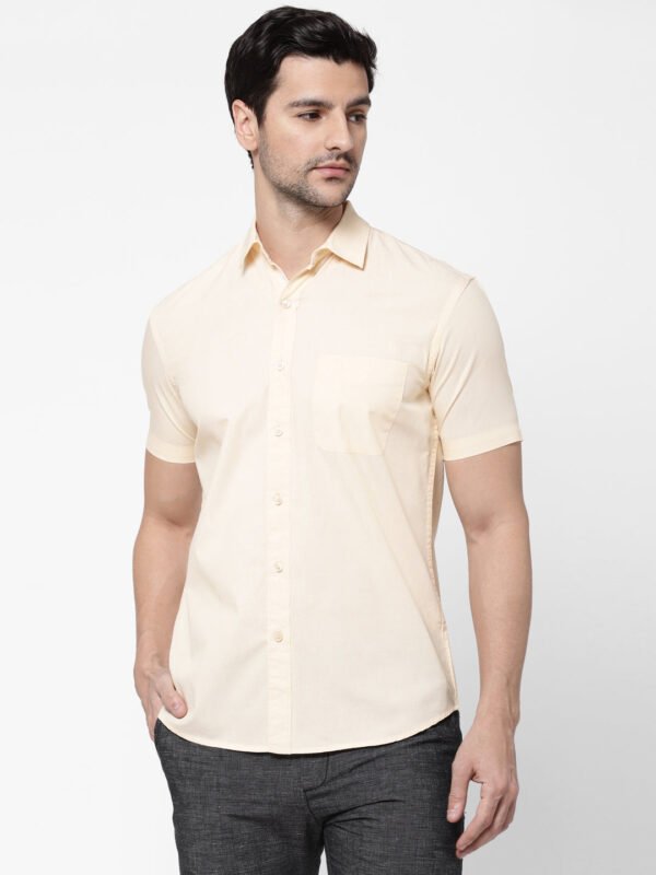 Men's Cotton Yellow Regular Fit Shirt