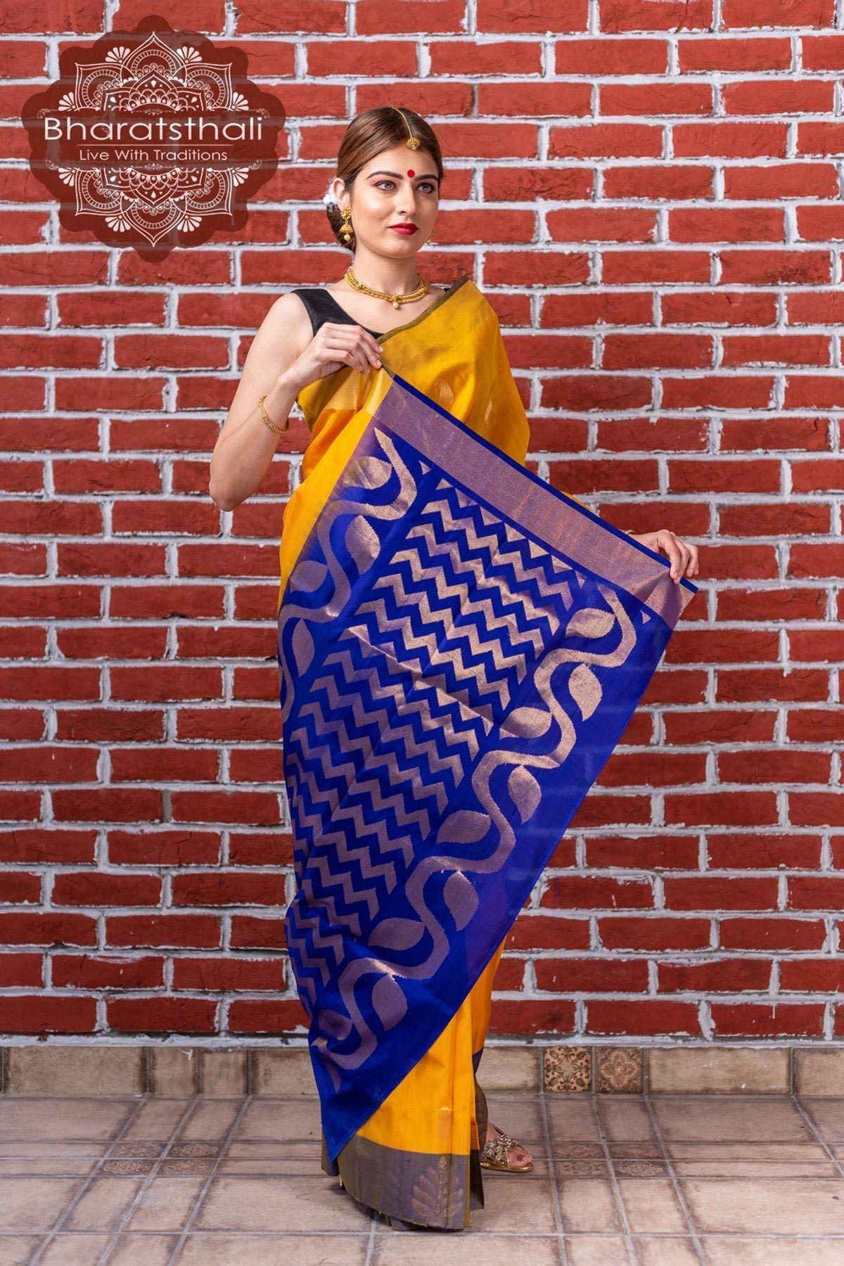 SOLD OUT Yellow with purple vegan silk saree Message to place your orders.  Below 2500/- series Free shipping #dharah #vegansilk #vegansaree  #sareelove... | By Dharah Vegan Silk and Saree Silhouettes | A