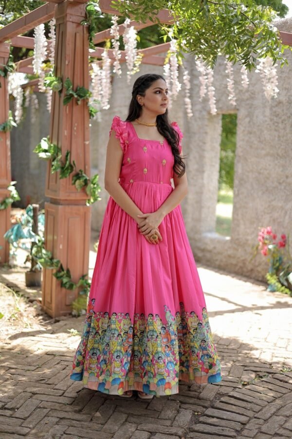 Gorgeous Pink Silk Sangeet Gown