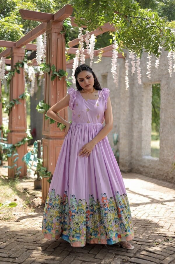 Gorgeous Violet Silk Sangeet Gown