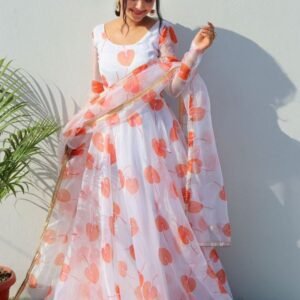 Heavy Designer Flower Printed Anarkali Suit With Dupatta